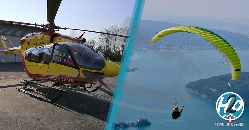DOUSSARD | ACCIDENT : Un parapentiste fait une chute de 100m et termine dans le lac d'Annecy.