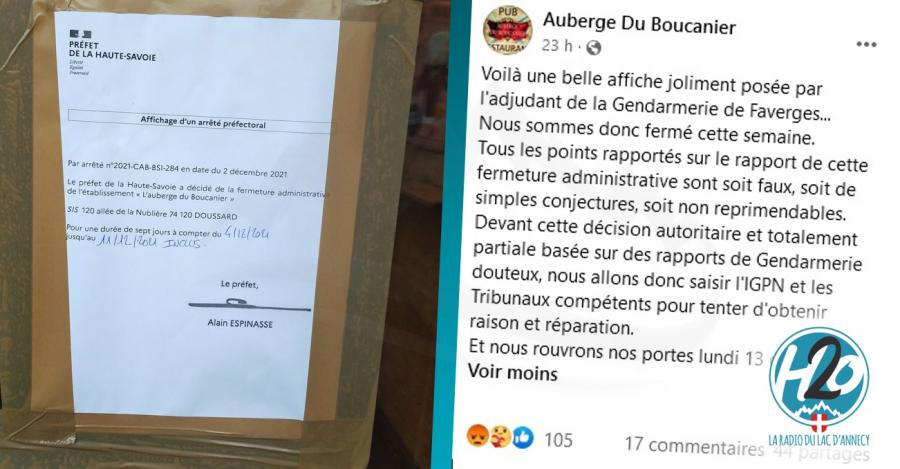 DOUSSARD | Pass sanitaire : un restaurant fermé par arrêté du préfet