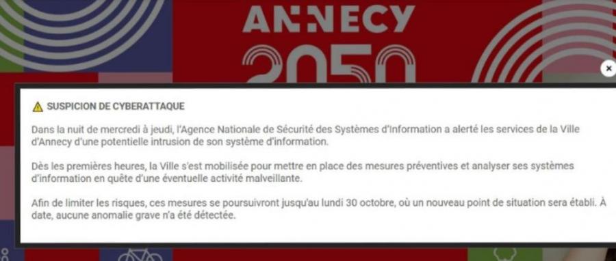 Cyberattaque à la mairie d'Annecy : un retour à la normale prévu cette semaine
