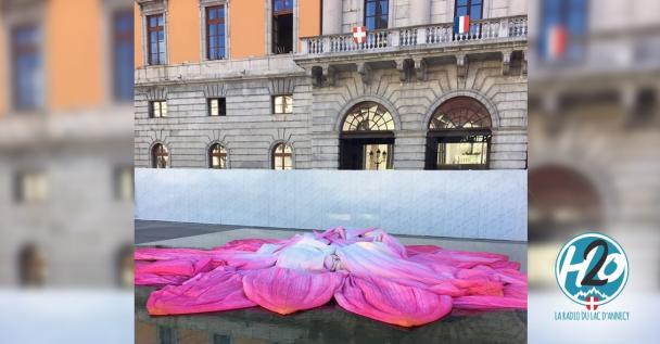 ANNECY | Le lotus installé devant l'Hôtel de Ville vandalisé 