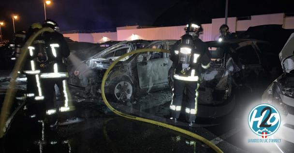 FAVERGES-SEYTHENEX | Un feu de voiture détruit 6 véhicules au cœur de la nuit