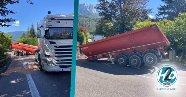TALLOIRES-MONTMIN | Le camion perd sa remorque : la D 909A coupée pendant 4 heures et demi