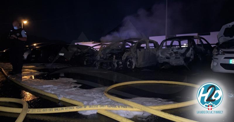 FAVERGES-SEYTHENEX | Un feu de voiture détruit 6 véhicules au cœur de la nuit